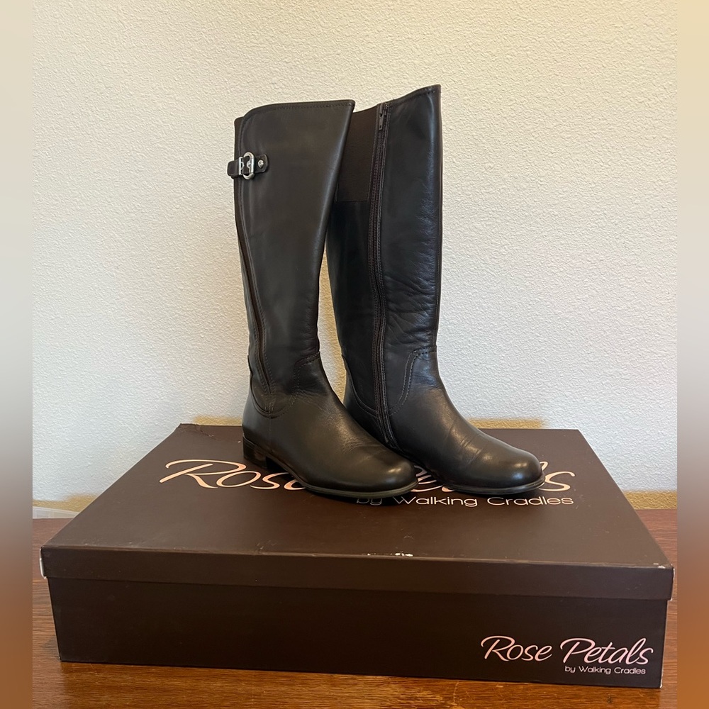 Rose Petals Trudy-2 Puma Softy Brown Knee High Boots Size 7 1/2 7.5 Reg Shaft